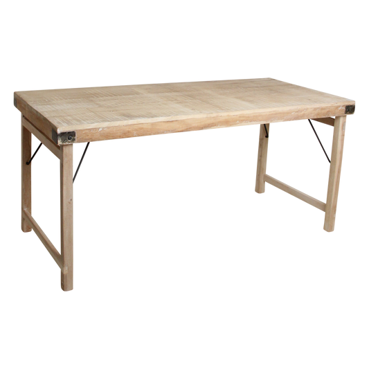 Limewash eettafel inklapbaar – gerecycled hardhout