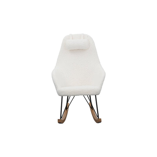 Witte schommelstoel van teddybont – Scandinavisch design