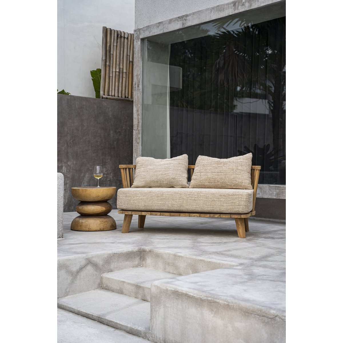 De Malawi tweezitter – natuurlijk beige — detailopname — MEUBELIER