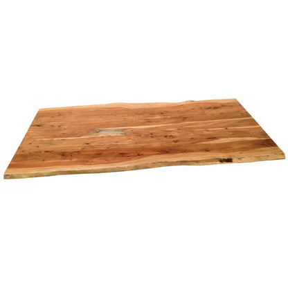 Acaciahouten eettafel 160x85 cm met natuurlijke boomrand – antiek zwart frame