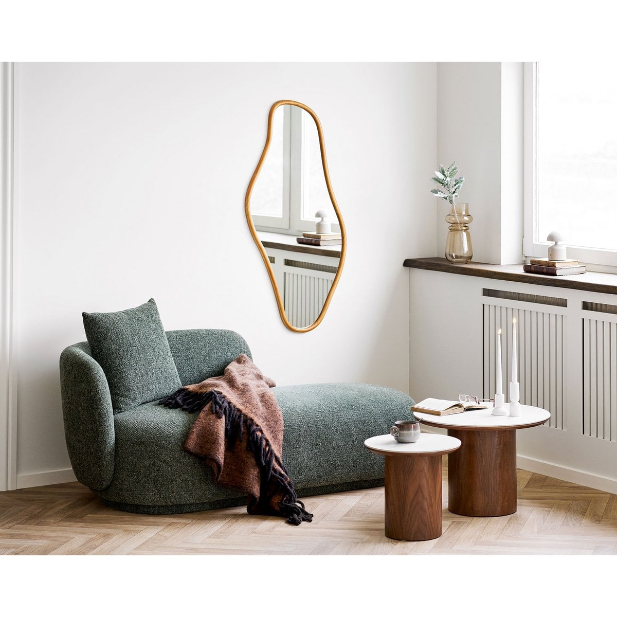 Brandsby Spiegel, grenenhout, naturel, 60x120 cm