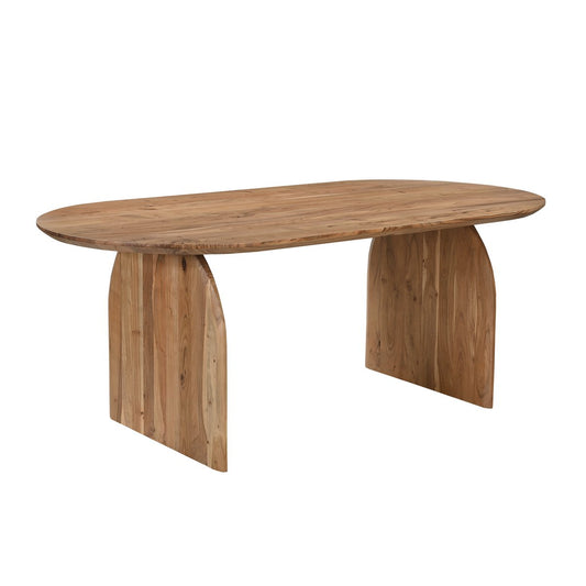 Ovale eettafel 200x100 cm – massief acaciahout, warm bruin