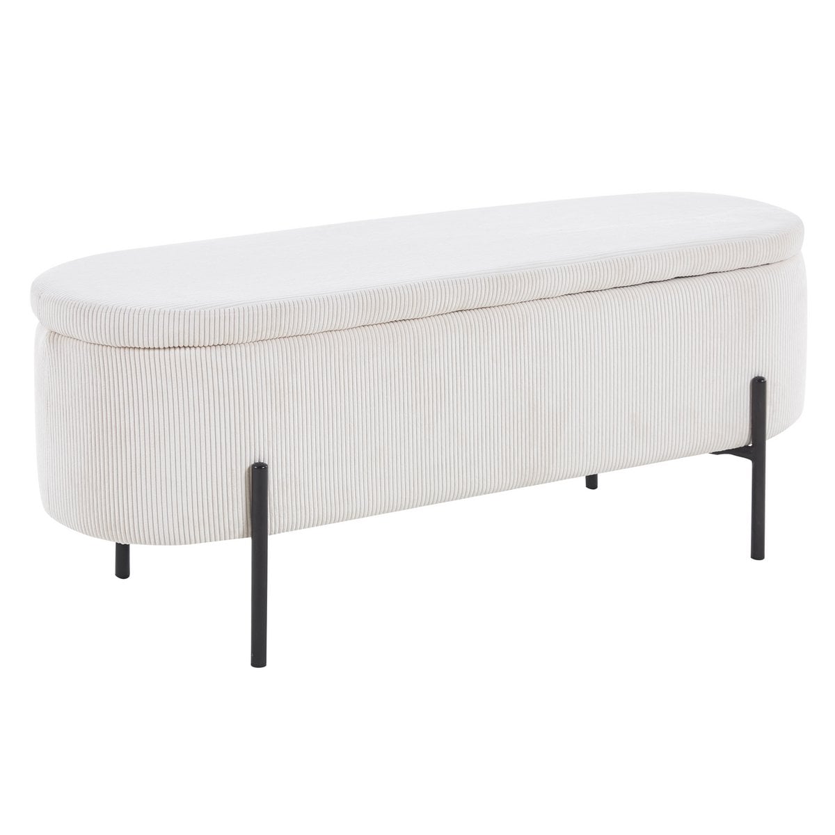 Bedbank met opbergfunctie – Beige corduroy (SalesFever)