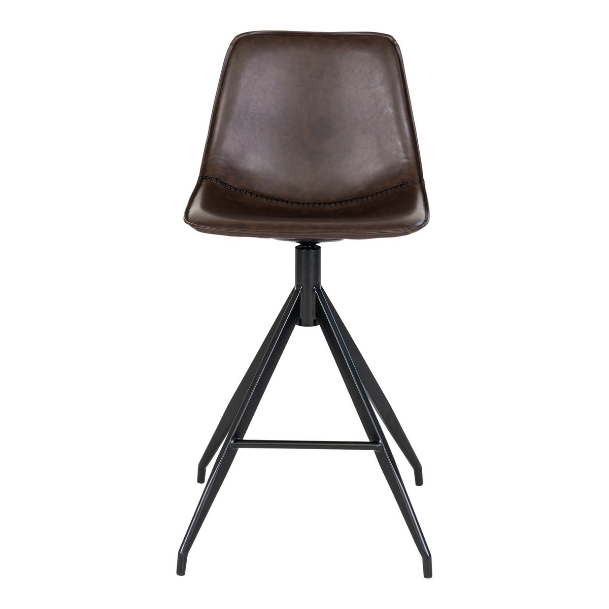 Monaco Counter Chair – Bruin (Set van 2) | PU & Staal | 51x44x96 cm