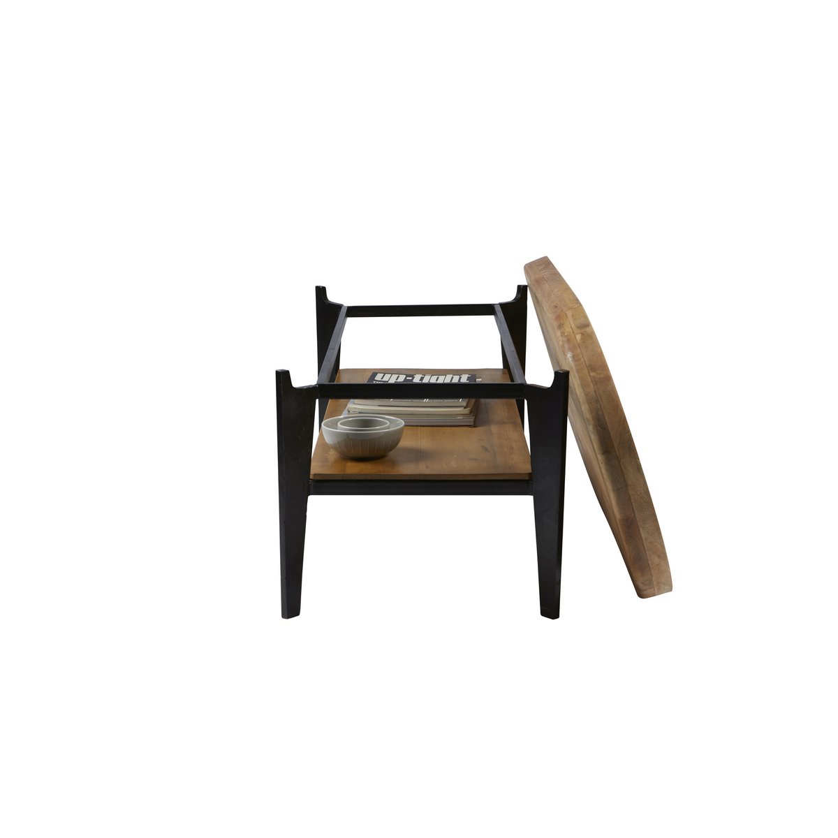 Tom Tailor T-TRAY TABLE LONG salontafel – mangohout & staal (120x50 cm)