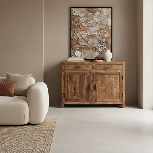 Farmwood dressoir – FSC-gerecycled hout, 2 deuren en 2 lades — dressoir kopen bij MEUBELIER