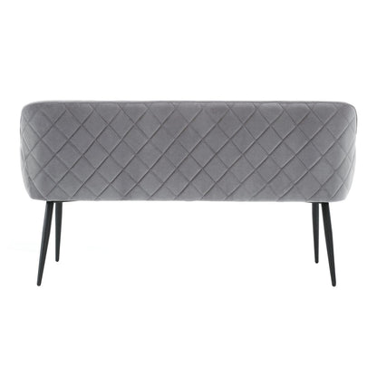 Bank 160 cm fluweel grijs – luxe eetkamerbank met armleuningen