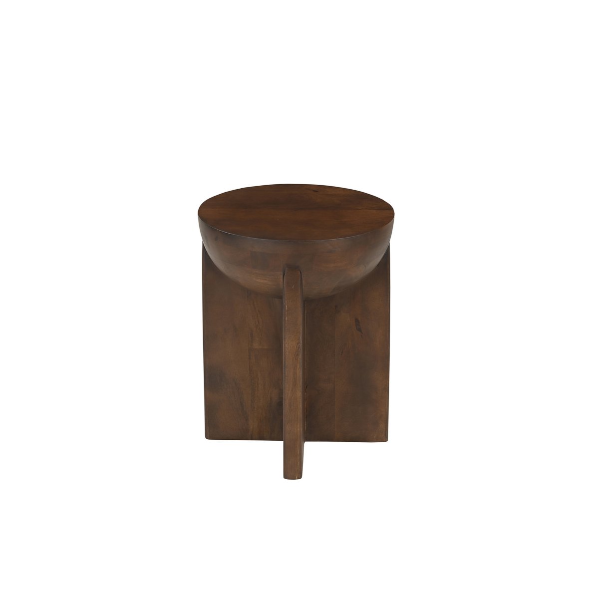 Zijtafel van massief mangohout – halfrond design, Ø40 cm