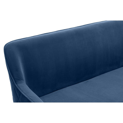 Bank 160 cm fluweel blauw met diamantstiksel