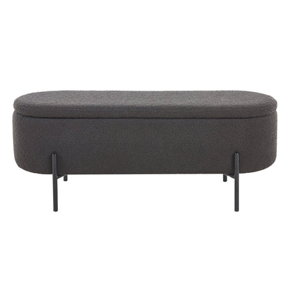 Bedbank met opbergruimte – bouclé antraciet