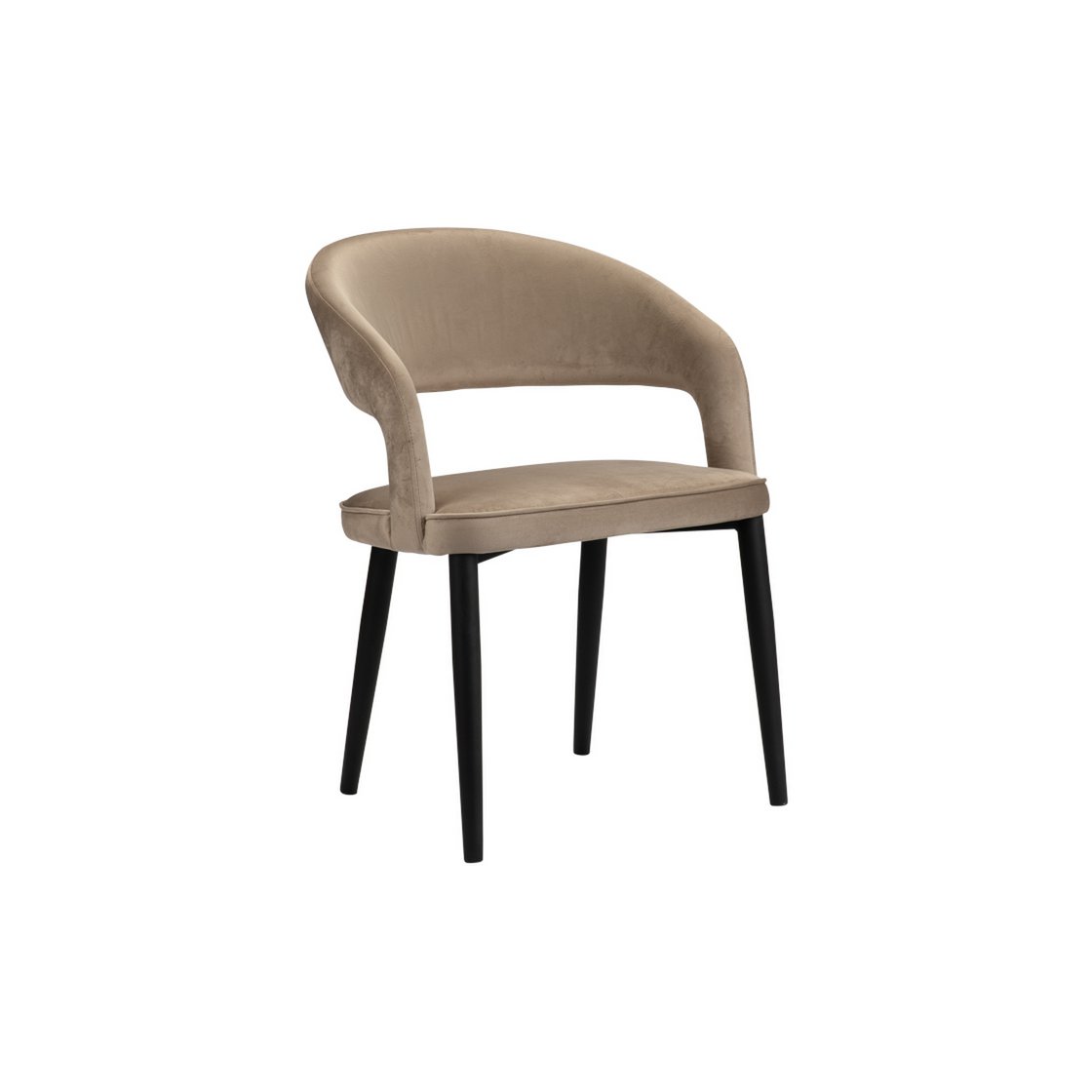 Set van 2 Pole To Pole Tusk eetkamerstoelen in zandwit met brandvertragende bekleding en metalen frame.