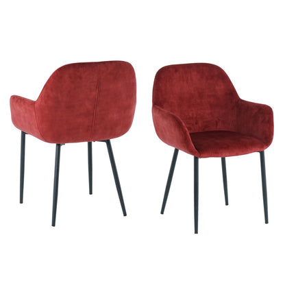 SIT Möbel Armlehnstuhl 2er-set – Rode Fluweel Eetkamerstoelen