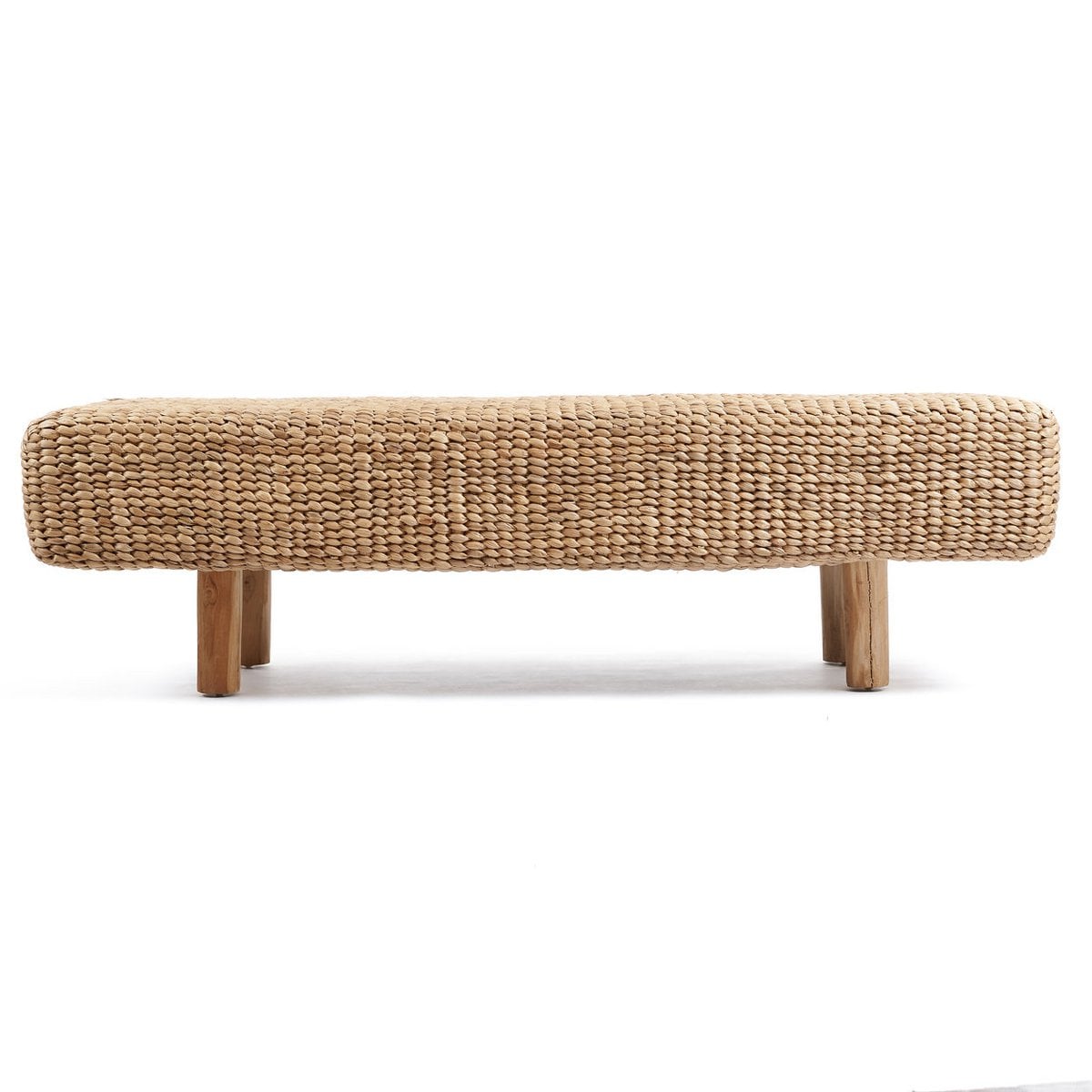 Waterhyacintbank met houten poten – 140 cm | Meubelier — close-up materiaal — MEUBELIER
