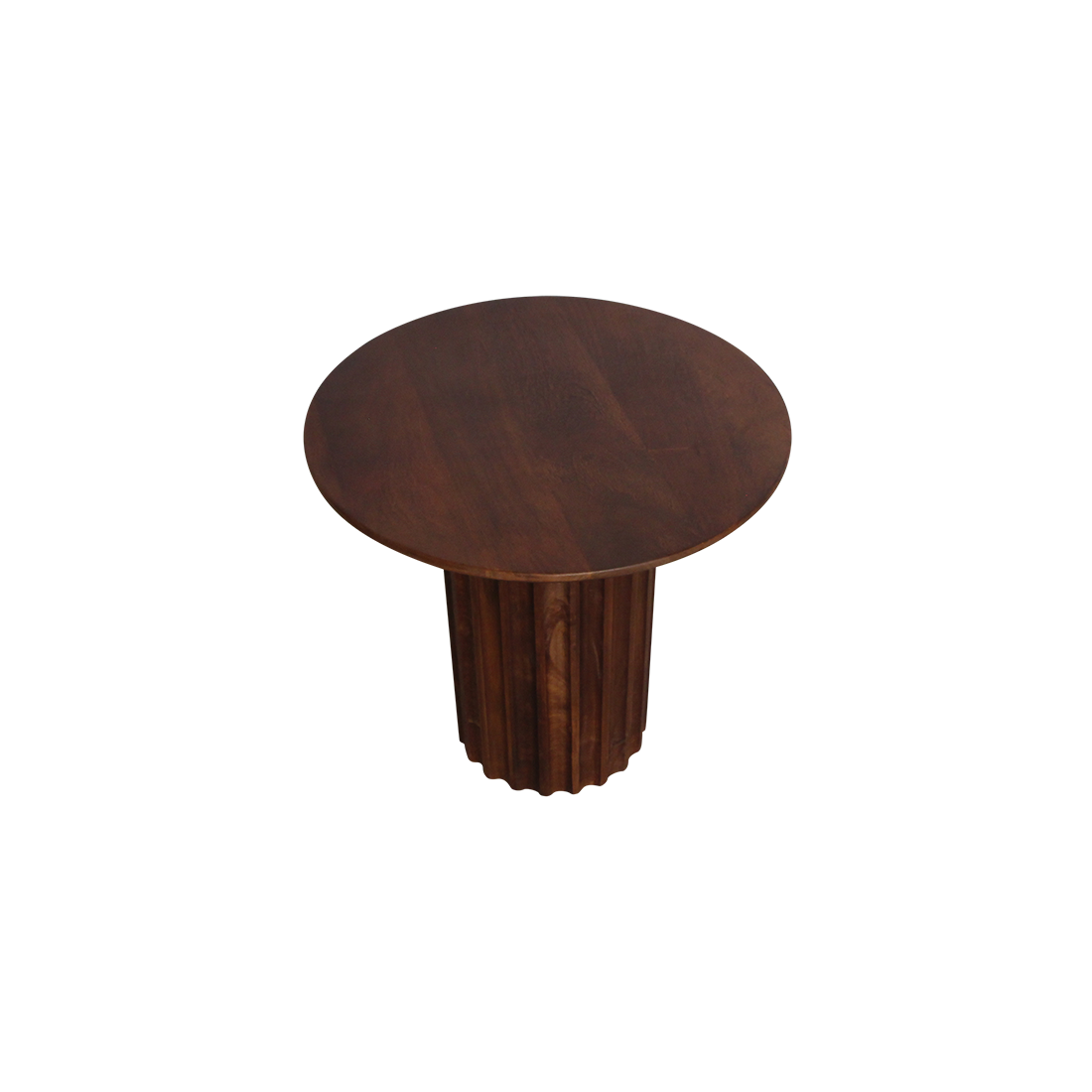 Bullnose bijzettafel bruin 50 cm — close-up materiaal — MEUBELIER