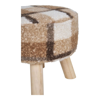 Aberdeen kruk - bruin mix ø31 x 29 cm | House Nordic