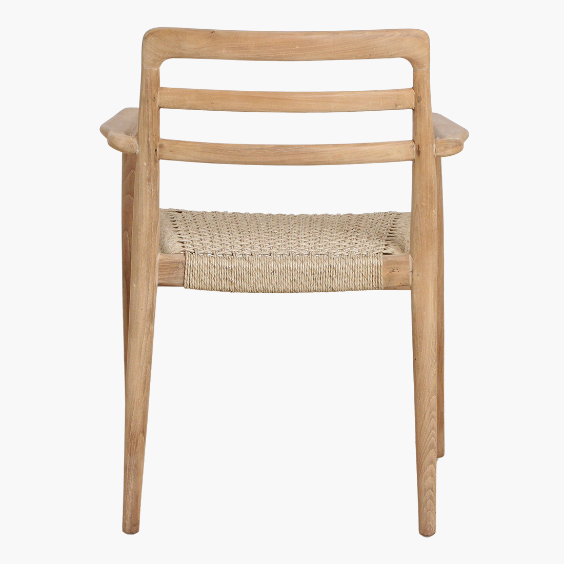 Verano tuinstoel met armleuning van gerecycled teakhout — maatoverzicht — MEUBELIER