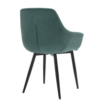 SalesFever Eetkamerstoel Set Corduroy Groen (2 stuks)