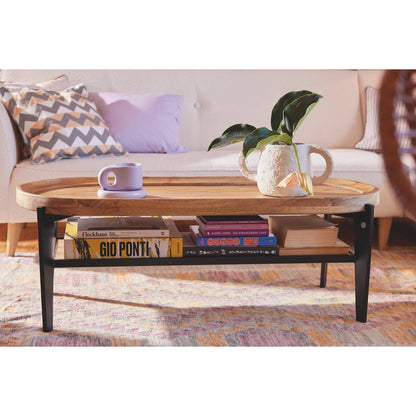 Tom Tailor T-TRAY TABLE LONG salontafel – mangohout & staal (120x50 cm)