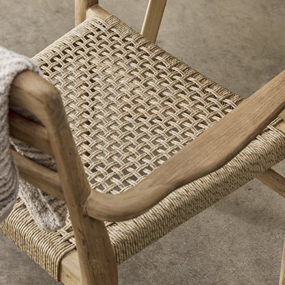 Verano tuinstoel met armleuning van gerecycled teakhout — sfeerimpressie — MEUBELIER