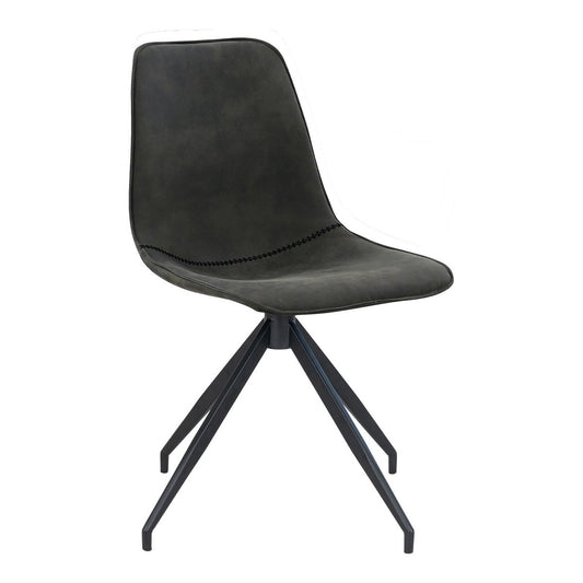 Set van twee House Nordic Monaco eetkamerstoelen in grijs microvezel met zwarte stalen poten, getoond in een moderne eetkamer