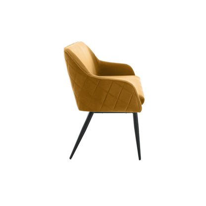 Fluwelen eetkamerbank 160 cm – mosterdgeel (SalesFever)