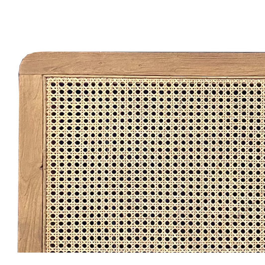 Teak & Rotan Hoofdbord 200 cm – Natuurlijk Bed Hoofdeinde