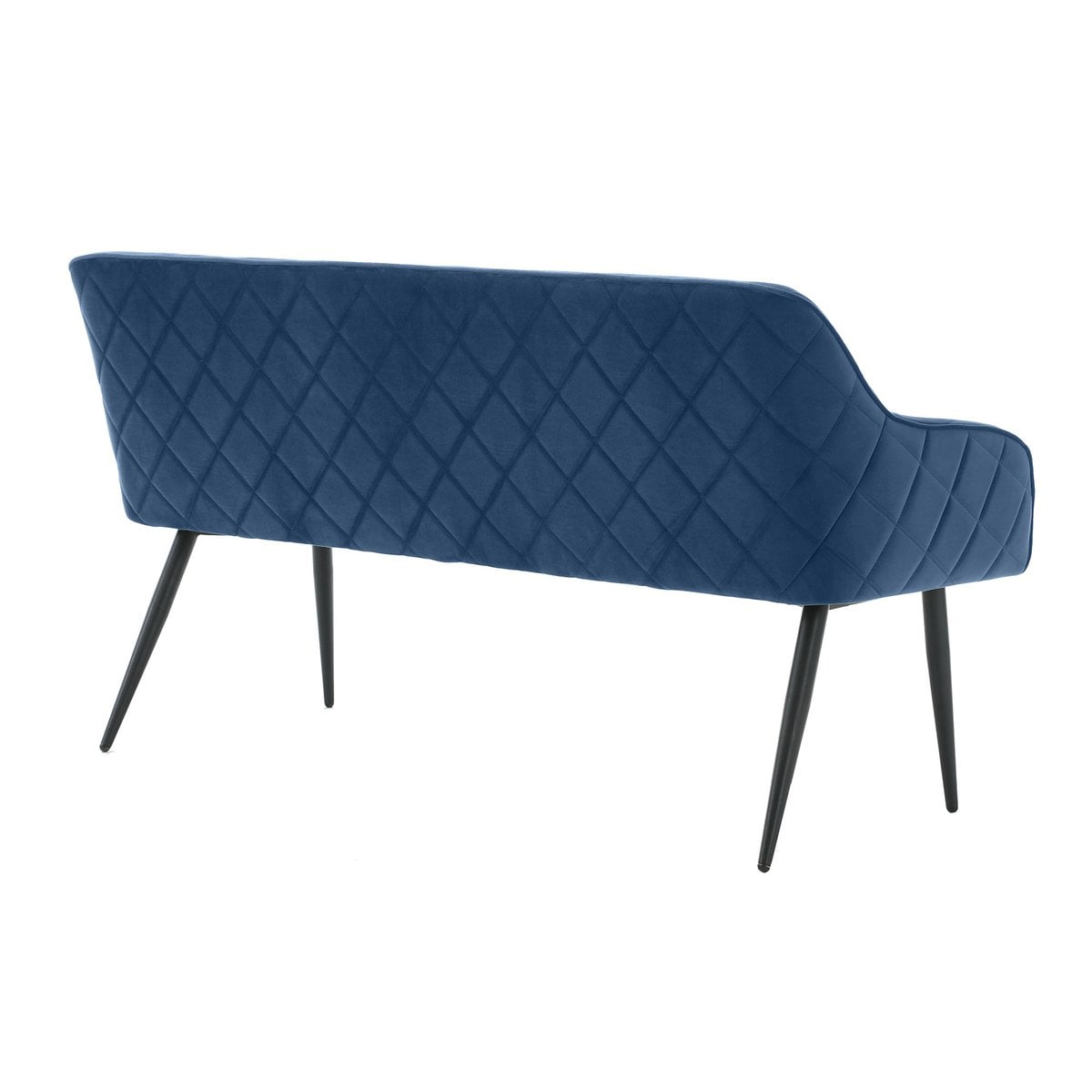 Bank 160 cm fluweel blauw met diamantstiksel