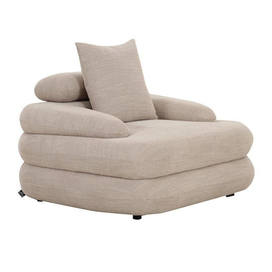 Cairo Loungestoel Beige — zijaanzicht