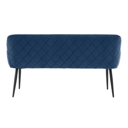 Bank 160 cm fluweel blauw met diamantstiksel