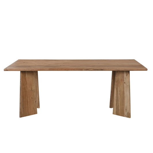Eettafel 200x100 cm – Massief Acaciahout met Asymmetrisch Onderstel