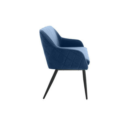 Bank 160 cm fluweel blauw met diamantstiksel