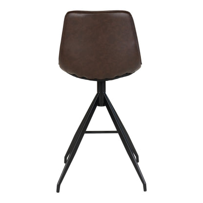 Monaco Counter Chair – Bruin (Set van 2) | PU & Staal | 51x44x96 cm