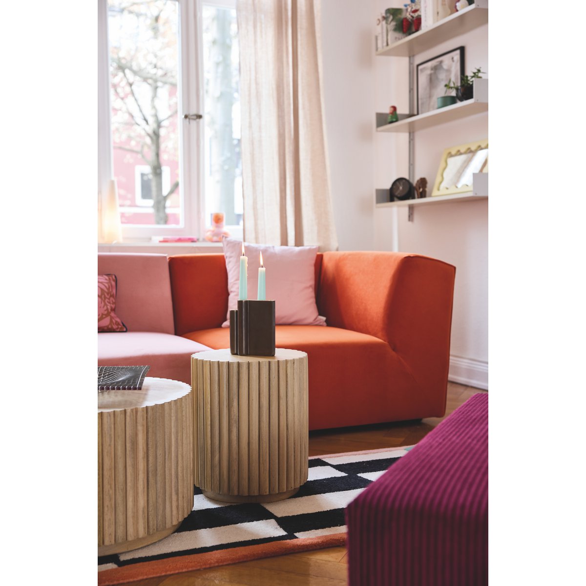 Tom Tailor salontafel 55x55 cm – T-RIBBED SIDE TABLE LARGE (mangohout)