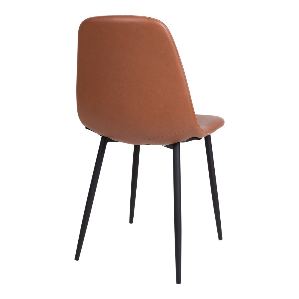 House Nordic Stockholm Eetkamerstoel - Bruin PU-leer, Set van 2
