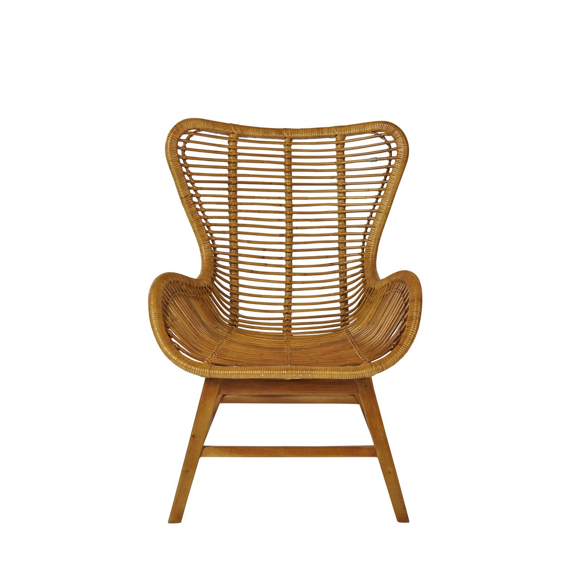 Tom Tailor fauteuil van rotan – gerecycled teakhout, handgemaakt — close-up materiaal — MEUBELIER