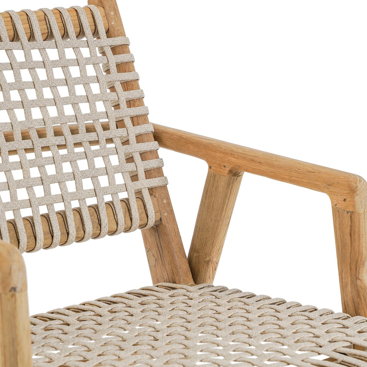 Trikeri tuinstoel van gerecycled teakhout — detailopname — MEUBELIER