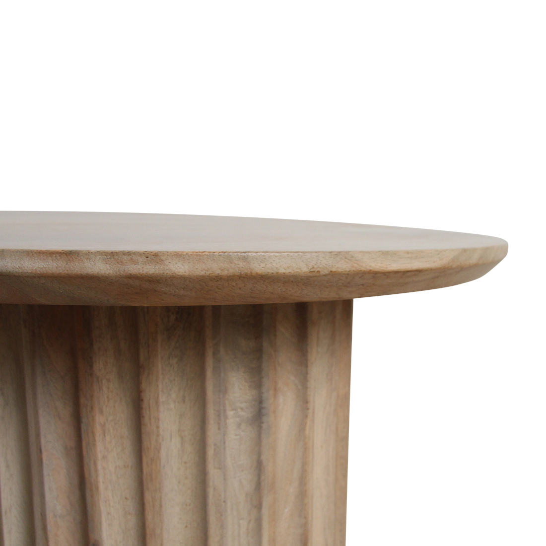Bullnose bijzettafel naturel 55 cm – mangohout met handgesneden poten