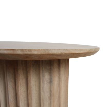Bullnose bijzettafel naturel 55 cm – mangohout met handgesneden poten