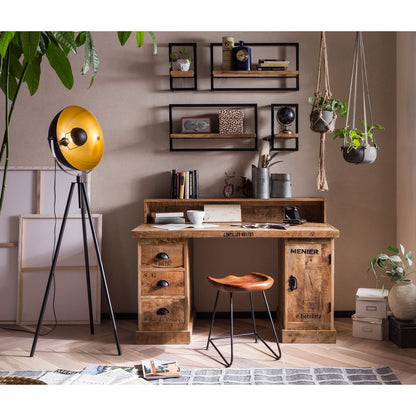 Acaciahouten kruk met metalen frame – SIT Möbel