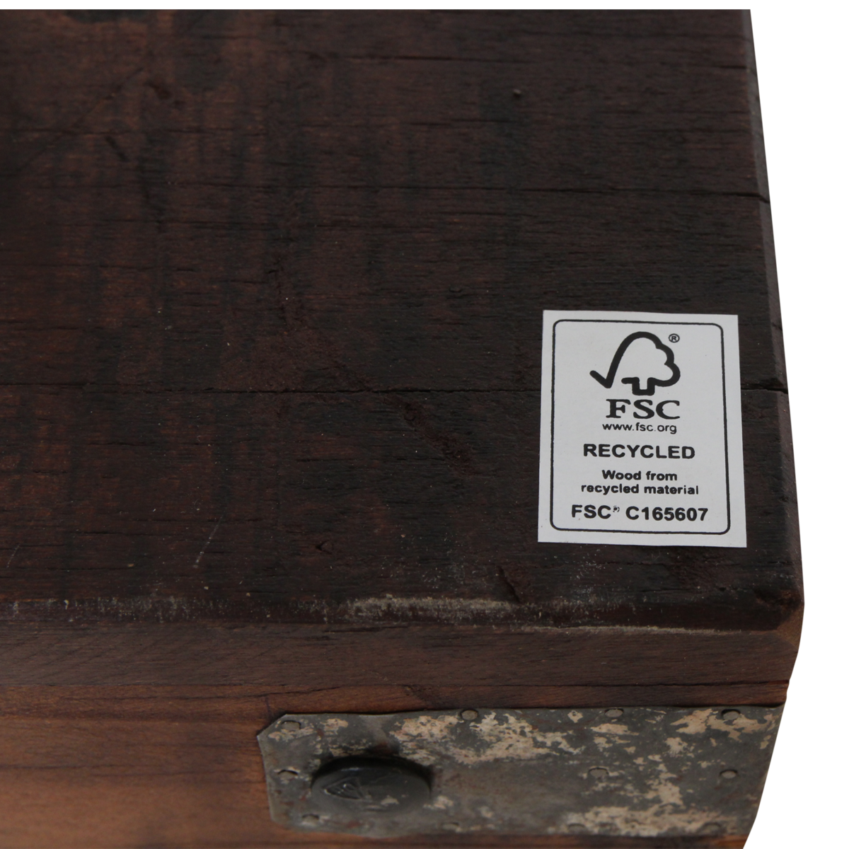 Salontafel inklapbaar van FSC-gerecycled hout — close-up materiaal — MEUBELIER
