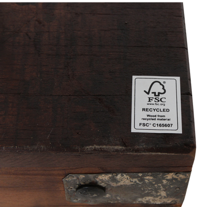 Salontafel inklapbaar van FSC-gerecycled hout — close-up materiaal — MEUBELIER