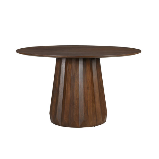 Ronde eettafel massief mangohout Ø130 cm – bruin