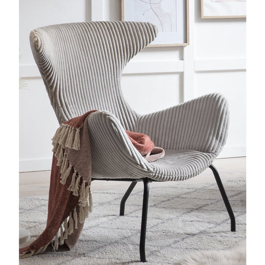 Relaxfauteuil grijze structuurstof - Scandinavisch design