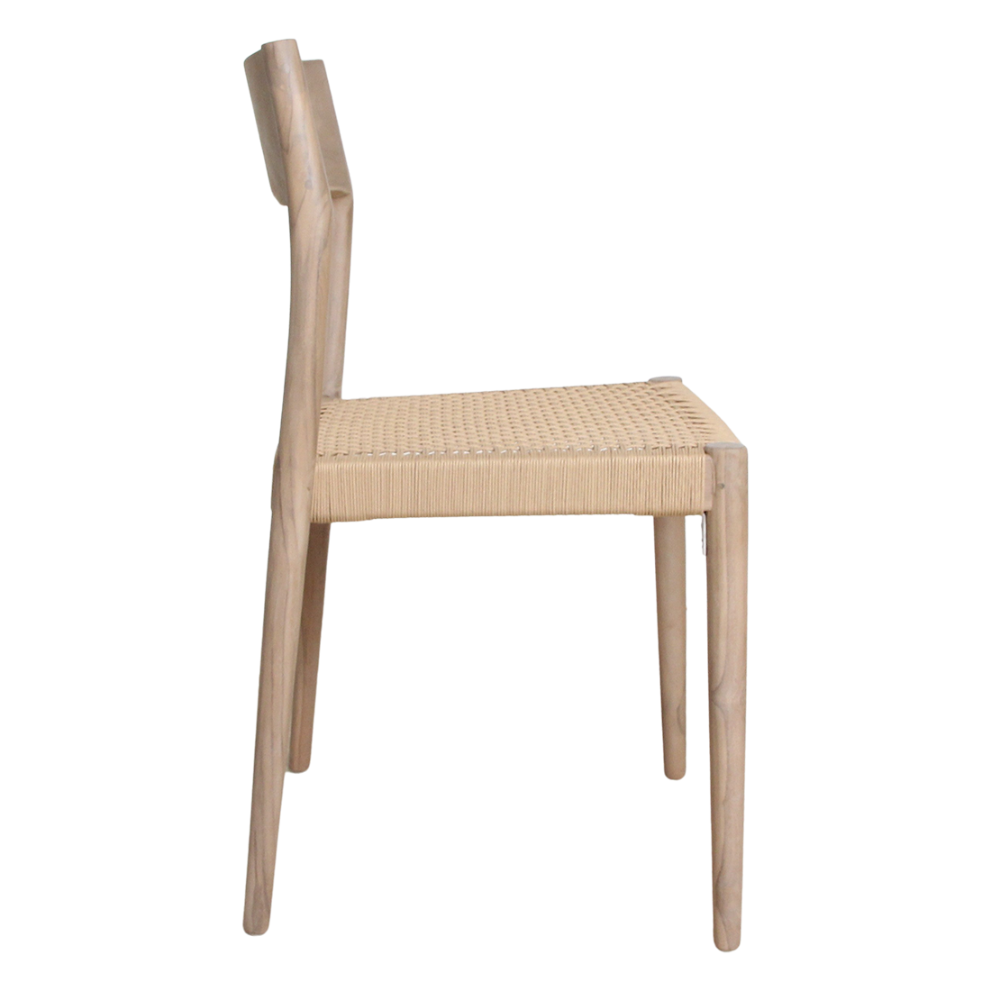 Freya tuinstoel naturel – licht teakhout en touw — detailopname — MEUBELIER