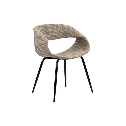 Set van 2 Pole To Pole Whale Stoel Coco eetkamerstoelen in beige, grijs of zwart, met kunststof kuip en metalen onderstel