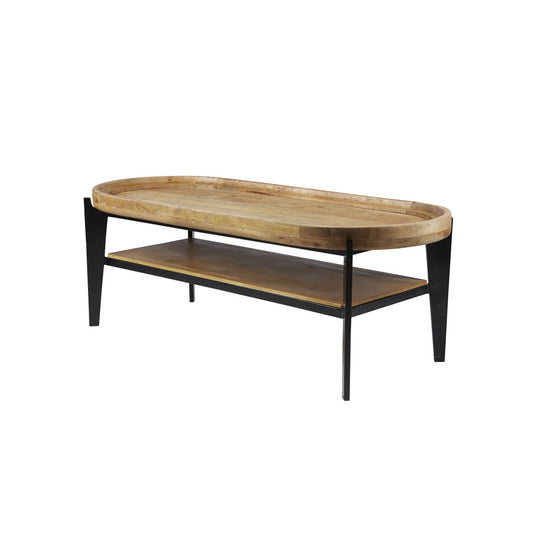 Tom Tailor T-TRAY TABLE LONG salontafel – mangohout & staal (120x50 cm)