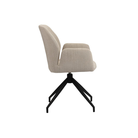 Storm Draaistoel Beige — zijaanzicht