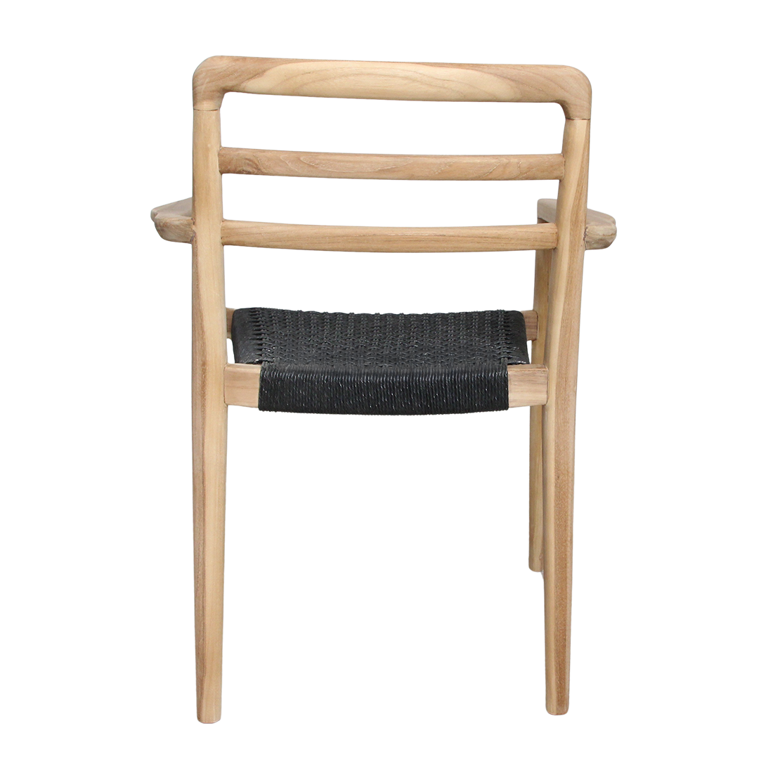 Verano teakhouten tuinstoel met armleuning - Zwart — maatoverzicht — MEUBELIER