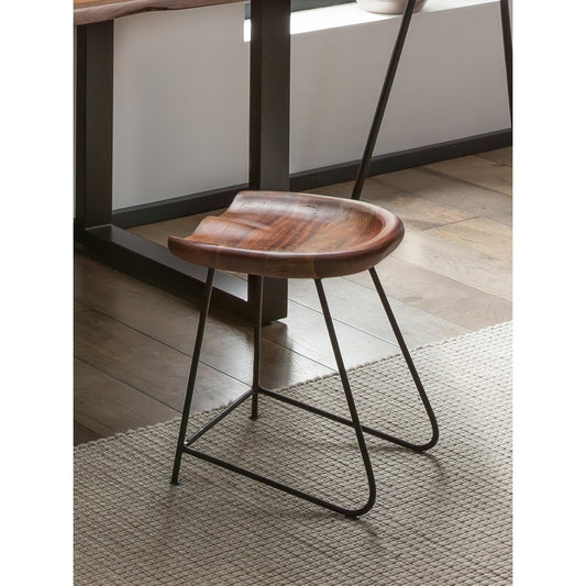 Acaciahouten kruk met metalen frame – SIT Möbel