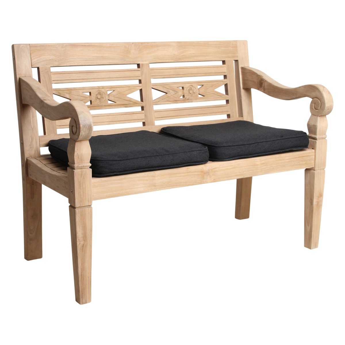 Boho tuinbank – teakhout – 120 cm — interieursfeer — MEUBELIER